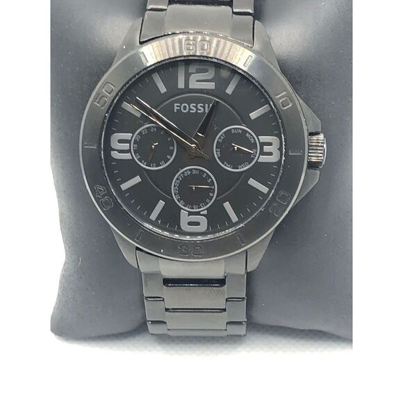 Fossil BQ2203 Men's Black Stainless Steel Analog Black Dial Quartz Watch HO352 - Picture 1 of 9